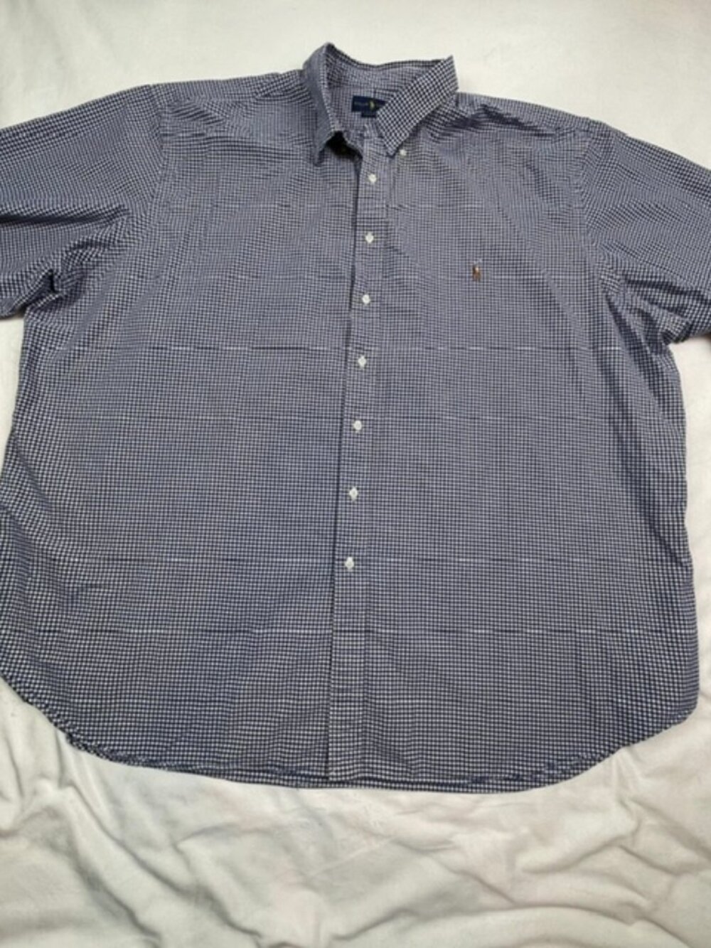 Ralph Lauren Men’s Classic Fit Gingham Button-Down Shirt, Blue White, Size 4XLT
